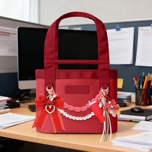 Image of Tote Bag Accessories for YETI Camino 20 /35 /50 Bogg Bags Pearl Bow Red