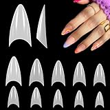 500 Pièces Faux Ongles Stiletto Français en Acrylique pour Nail Art, LEA-SHALL 10 Tailles Nu Blanc Français Pointe Couverture Salons de Manucure Professionnelle la Maison de Bricolage