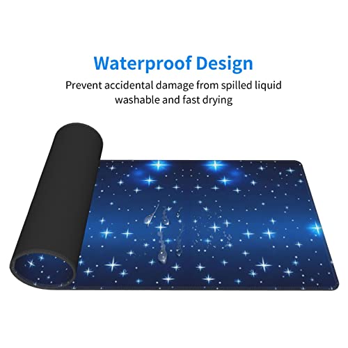 Alfombrilla de escritorio para teclado y mouse grande con diseño de estrellas 4