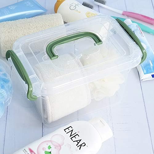 Hokky Mini Storage Boxes Set, 6 Packs Plastic Clear Boxes with Lids