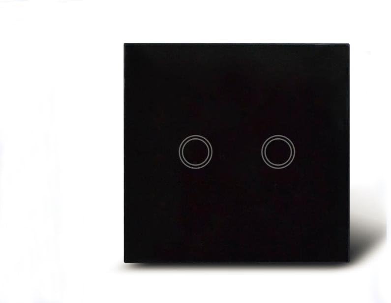 2Gang UK Standard Wall Light Waterproof Touch Switches Temperared Glass ON Off Lamp Room Light Push Button Switches