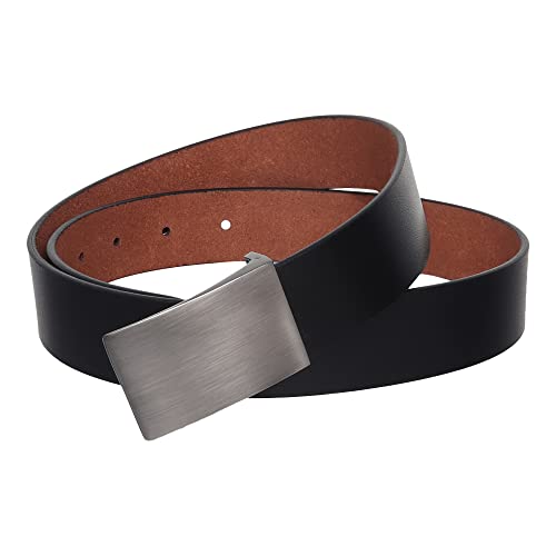 Image of USL Formal /Casual Black Tan Brown Color Genuine Leather Belts For Men (34, Black)