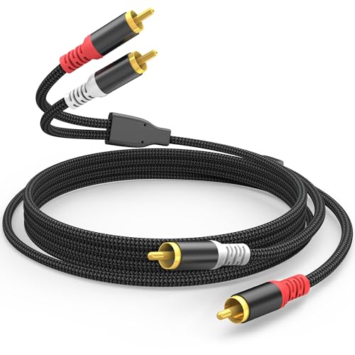 HOSONGIN RCA Audio Cable 3.3FT - Dual Shielded Noise Free Durable Braided Male to Male Long Audio