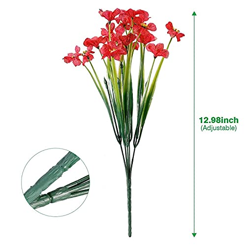 Satefello 20 Bundles Outdoor Artificial Flowers, Uv Resistant Fake Flower With Plastic Plants Faux Silk Flower For Outside Front Porch Hanging Planter Decoration #TOP3