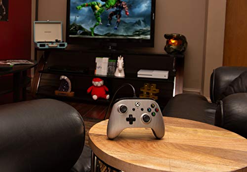 Xbox One Enhanced Wired Controller|Gamepad|Rumble|Brushed Aluminum|Powera (Xbox One) - Xbox #TOP7
