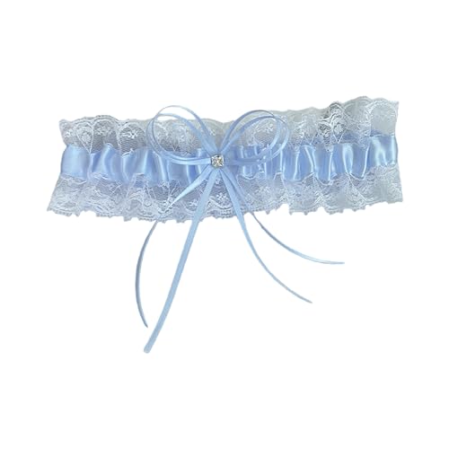 Ekoama Wedding Thigh Garter Crystal Bow Leg Garter Adjustable Cosplay Accessory Thigh Chain Comfortable Fashion Legwear