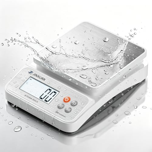 Image of Large Kitchen Scale 5kg /11lbx0.1g Waterproof Digital Food Scale for Kitchen Rechargeable Food Weighing Scale Grams and Ounces with LCD Display USB Cord for Baking Cooking Weight Loss Meal Prep