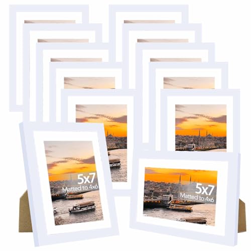 Cadre photo 12,7x17,8 cm blanc lot de 12 multi formats - 2
