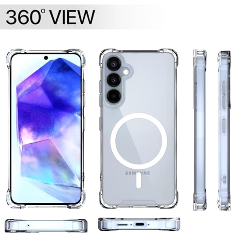 Image of Outlouders Back Cover for Samsung Galaxy A35 5G Mag-Safe Transparent PC + TPU Bumper Case with Magnetic Support Shockproof Protection (Transparent Mag-Safe)