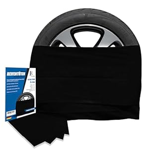 JK Trade® EXTRA Starkes 4-TLG. Premium Reifentüten Set zur Reifen Aufbewahrung & Lagerung Ihrer Autoreifen, Reifensack Set, Felgen Tasche, passend für 16, 17, 18, 19, 20 Zoll (Schwarz)