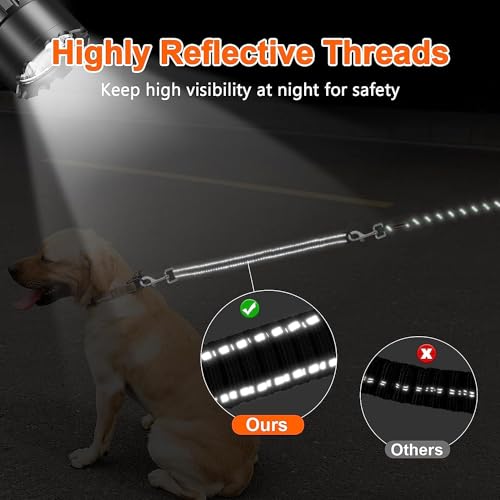 NTR Dog Leash for Large Dogs, 30FT Long Dog Leash with Swivel Hooks & Ergonomic Padded Handle, Detachable Bungee Training Lead for Walking, Hunting, Camping for Small Medium Large Dog NTR Dog Leash for Large Dogs, 30FT Long Dog Leash with Swivel Hooks & Ergonomic Padded Handle, Detachable Bungee Training Lead for Walking, Hunting, Camping for Small Medium Large Dog