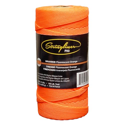 Stringliner Braided Mason Line Replacement Roll Contractor Pack 1,000' - Orange (Pack of 1) - SL35759CPK-1