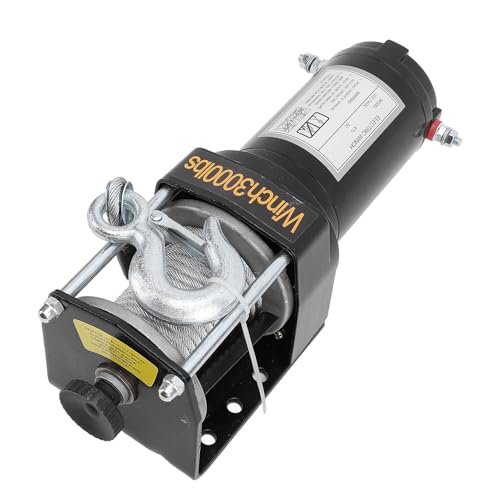 Sxhlseller Kits de Treuil électrique de Voiture Robuste 12V 3000lbs, Moteur Puissant pour Supporter la Charge, pour Remorques Tout-terrain, Matériau en Acier