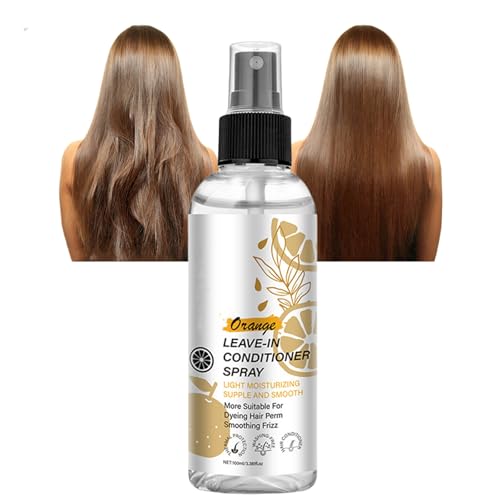Balsamo spray per capelli arancione, balsamo profondo anti-crespo per capelli secchi e danneggiati, formula leggera e non grassa per una lucentezza radiosa e capelli setosi idratano, levigano e