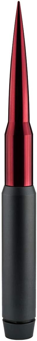 TRUE SPIKE 9 inch Gunmetal RED TIP PENETRATOR Fat Bullet Antenna with Anti-Theft + Copper Coil in Heavy Gauge CNC Machined Billet Aluminum Short Compatible with Jeep Wrangler JK JKU JL JLU