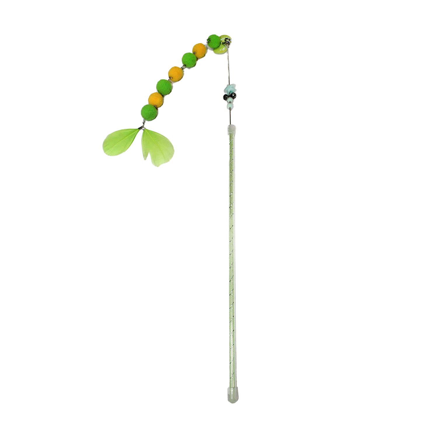emily pets Cat Stick Toy, Interactive Feather Cat Teaser Stick with Bell, Pearl for Cat & Kitten Palying & Exercise Fun Toy (Green) (B09SWW613X) Amazon Price History, Amazon Price Tracker