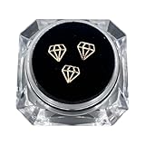 Professional Dental Teeth Gem Ornament Kit/Tooth Whitening Studs with Gold Crystal Diamond-Shaped - Teeth Jewels/Jewelry Decoration Material for Women, Men (3PCS/Box, 0.2x0.2in, No Glue)