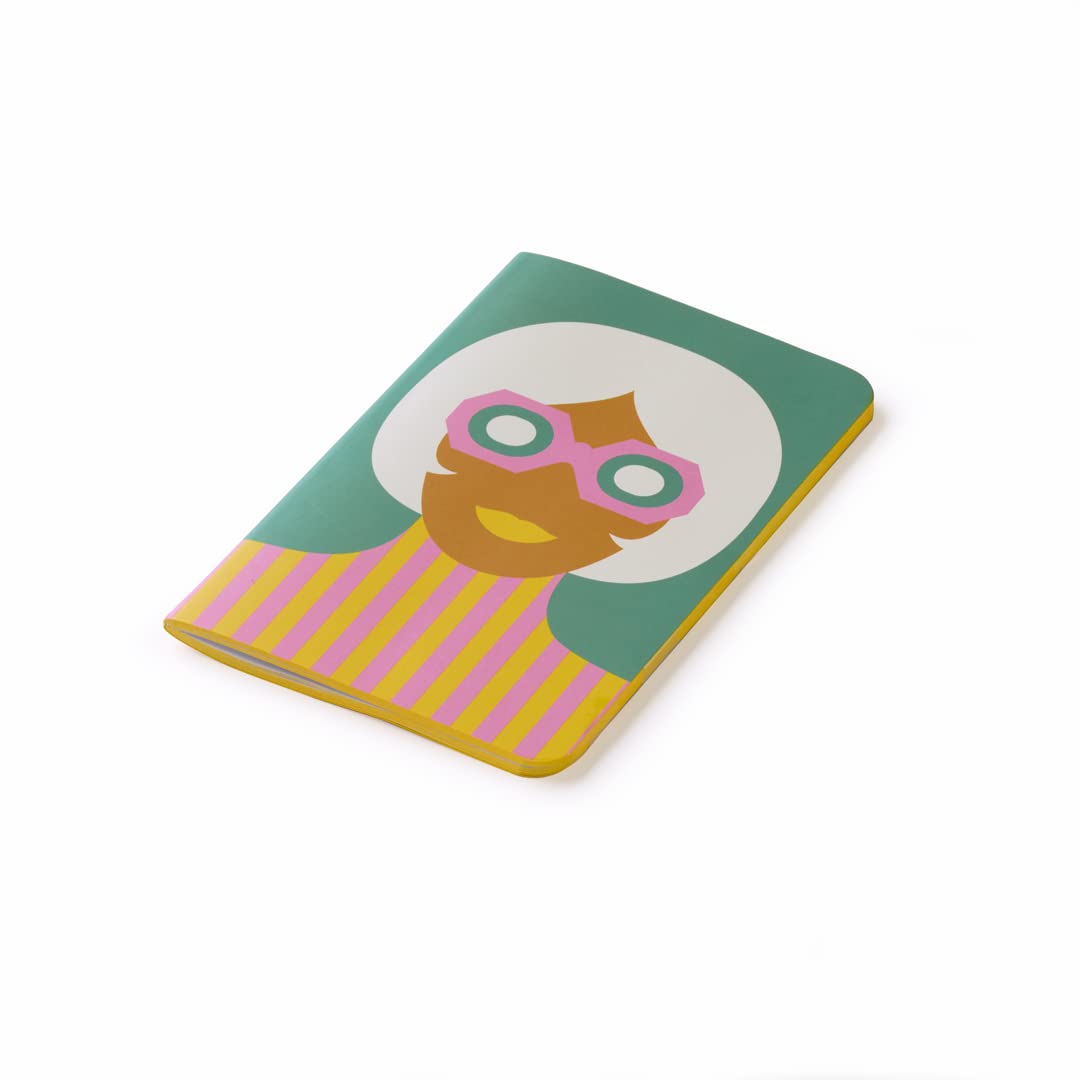 PdiPigna Olimpia Zagnoli Blue Small Sewn Lined Notebook, green, 9x14 cm | 80 Pagine - Image 2