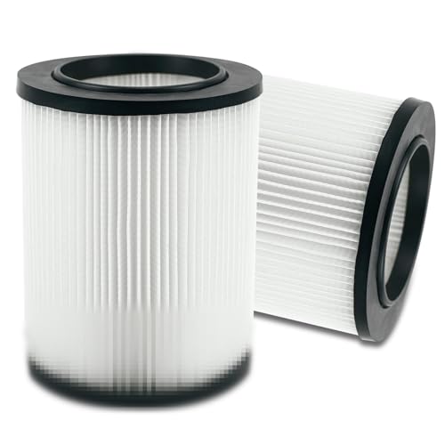 2 Pack Standard VF4000 Replacement Wet/Dry Vacuum Filter, Compatible with Wet Dry Vac 5-20 Gallons Vacuum Cleaner