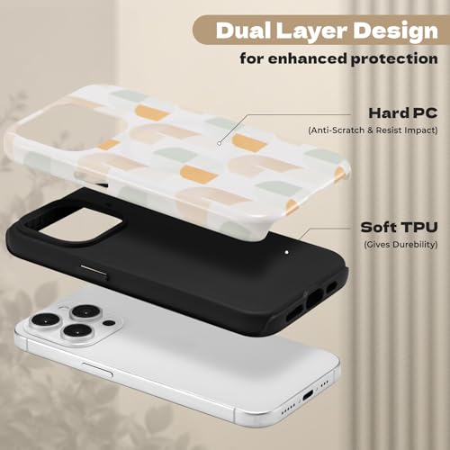 Coque iPhone 15 Pro jaune patchwork stylée pour le quotidien