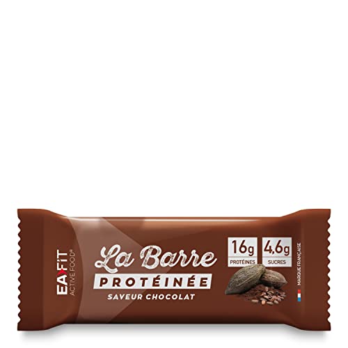EAFIT La Barre Protéinée - Saveur Chocolat - Enrobée de chocolat au lait - 16g de protéines par barre - 5,5g de MG - faible en sucre - 12 vit et minéraux - Certifiée Anti-dopage Cover