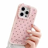【ねこジュエル×ドット】saymi's 猫耳レンズ 韓国 iPhone17 用 ケース パウダーラメ きらきら 水玉模様 ガーリー トレンド (ピンク, iPhone17用)