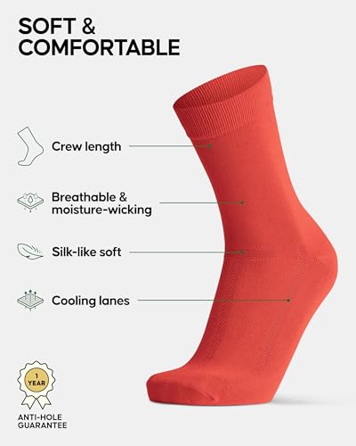 Image of DANISH ENDURANCE Crew Dress Socks, Viscose From Bamboo, 3 & 6-Pack