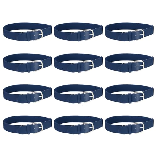 Ceinture de baseball élastique lot de 12 marine pour hommes et jeunes
