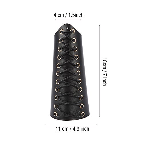 Antilog Arm Gurad, Archery Arm Guard Bracer Hunting Shooting Lace-Up Leather Armguard(Black) #TOP3