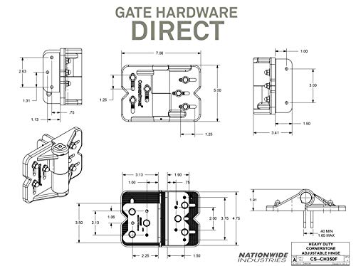 Nationwide Industries Cornerstone Self-Closing Hinge, Adjustable Nylon - Self Drilling, Black #TOP7