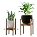 Produktbild YEALEO 2 St¨¹ck Verstellbarer Pflanzenstnder Mid Century Wood Blumenstnder Modern Blumentopfhalter f¨¹r den Innen- und Auenbereich, 21-30cm Pflanzgef (Bambus-Brown)
