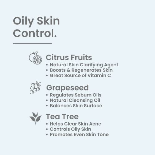 Natural Outcome Oily Skin Cleanser | Oil Control Daily Face Wash | Pore Hydrating Non-Greasy Cleansing Gel With Purifying Citrus Extracts For Oily Skin Types | Sulfate & Cruelty Free | 8 Oz #TOP4