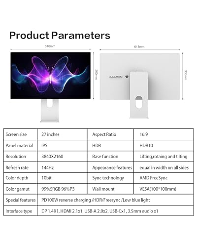 Kuycon P27D 27’’ 4K 144Hz Glossy Monitor (Minimalist - Without Stand) - image 9