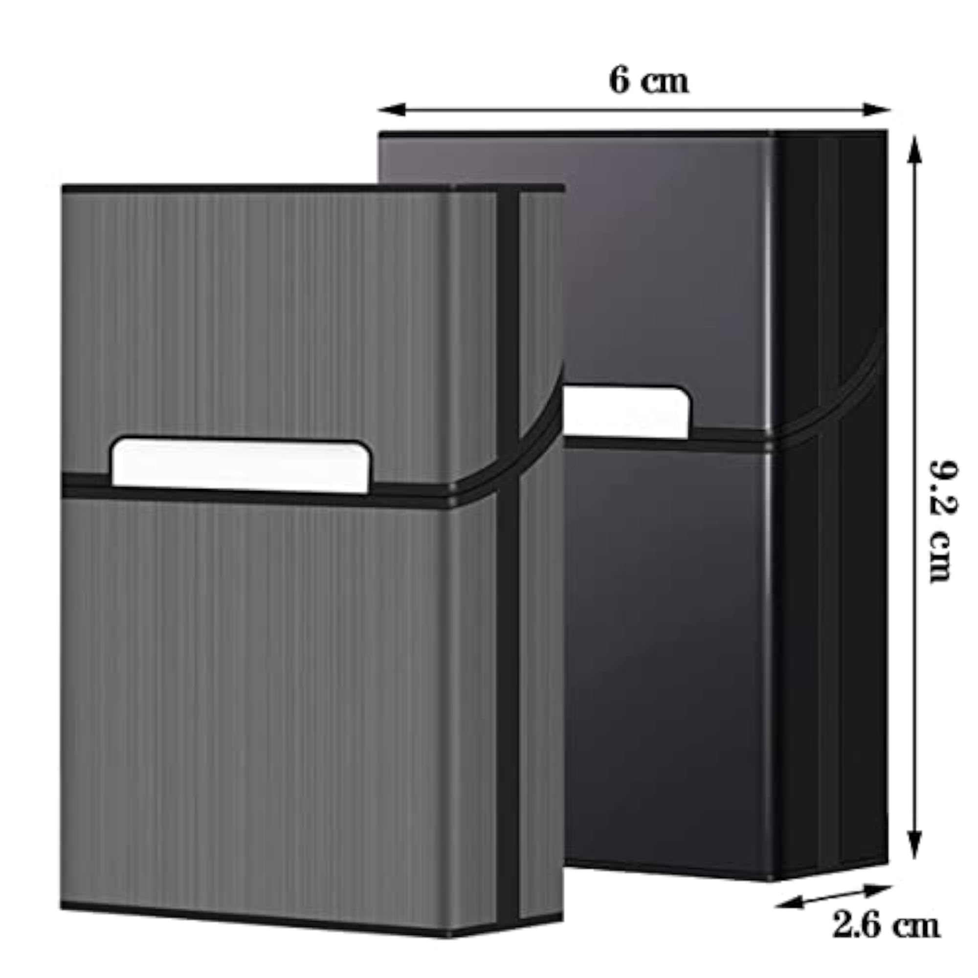 Aluminum Cigarette Case with Magnetic Closure, 2 Pieces