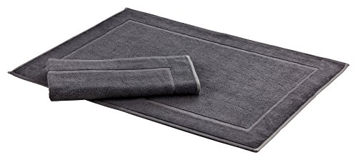 Floringo 2er Set Badvorleger - Badematte Sprint - Duschvorleger ca. 650 g/m² - ca. 50x70 cm - dunkelgrau Cover