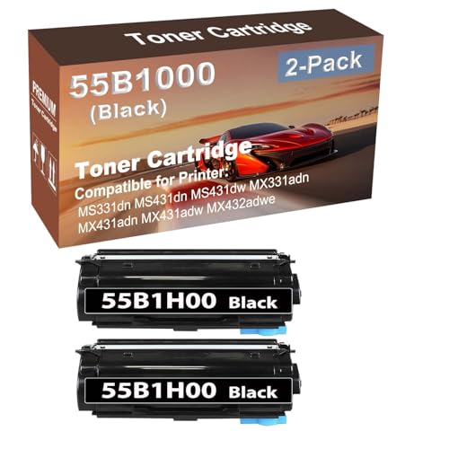 2-Pack Compatible High Yield MS331dn MS431dn MS431dw MX331adn MX431adn MX431adw MX432adwe Printer Cartridge Replacement for 55B1000 Toner Cartridge (Black) -  Cuxwill, ZYM-35802