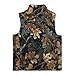 Dremagia Girls Winter Vest Oak Camo Leaf Fleece Vest Zipper Sleeveless Outerwear Jacket Quilted High Neck Down Warm Coat with Pockets Fashion Cardigan Stand-up Collar Outerwear Vests 9-10Y