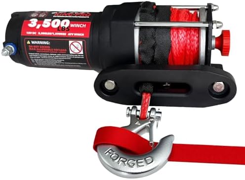 KING-PRO 3500 lb ATV UTV Recovery Winch, 12V Electric Winch Kit w...
