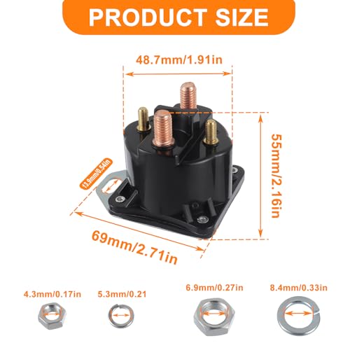 HUAREW Standard Motor Products SS598T Starter Solenoid Suitable for 110 John Deere Ford F150 F250 F350 12-volt System 4 terminals