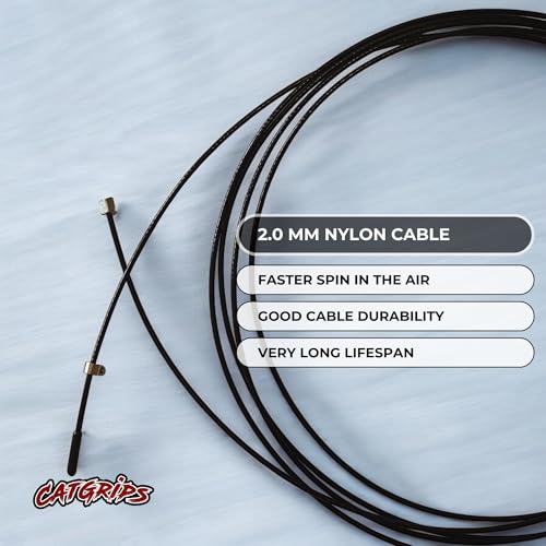 Springseil Kabel, Ersatzkabel für Springseil, Stahlseil für Springseil, Speed Rope Kabel, Ersatzkabel für Sprungseil, Crossfit Springseil Kabel, Ersatzkabel für Crossfit (Schwarz, 2.0mm)