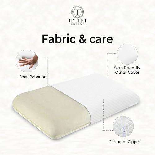 Image of Orthopedic Contour Pillow, Rebound Memory Foam Cervical Support for Stiff Neck, 55x38x10 cm, White Geometric Jacquard Shell with Zipper, Breathable Bedding for Shoulder and Snoring Aid