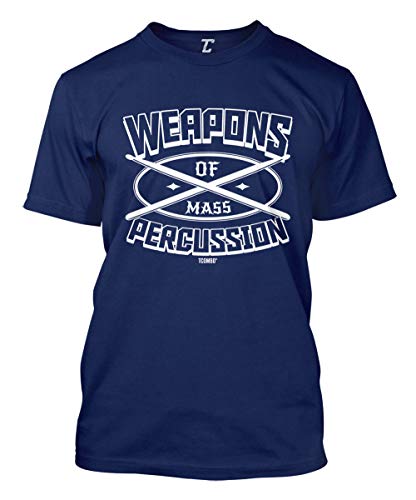 Weapons of Mass Percussion - Drummer Men's T-Shirt (Navy, Medium)