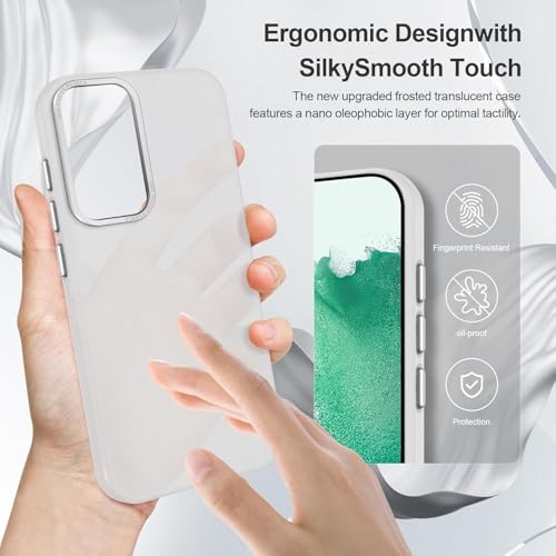 Image of DIZORO Matte Case for Samsung S24 5G Translucent Hard Back Phone Case Anti-Fingerprint Anti-Slip Shockproof Protective Case Cover for Samsung S24 5G Frosted New White