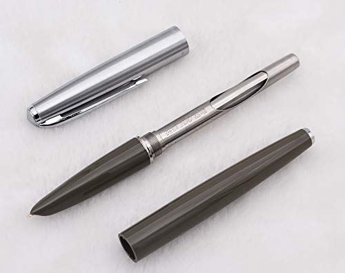 Lanxivi Hero 100 Fountain Pen Vintage 14K Solid Gold Fine Nib,Gray Barrel L In Luxury Gift Case Set For Executive Signature Writing And Collection #TOP6