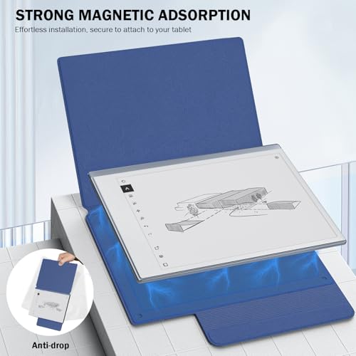 Image of MoKo Case for Remarkable 2 Tablet 10.3 inch with Pen Holder, Navy Blue | Ultra-Thin Magnetic Case with Wide Pen Protective Clasp, Smart Cover Folio for Remarkable Tablet