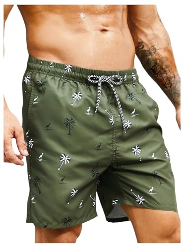 Floerns Men's Swim Trunks 5 inch Tropical Vacation Beach Shorts Quick Dry Swim Shorts Board Shorts
