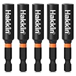 Hakkin Magnetic Bit Holder 5Pcs 60mm Impact Bit Holder S2 Steel Drill Bits Holders Professional 1/4” Hex Shank Extension Bits Holders for Impact Driver