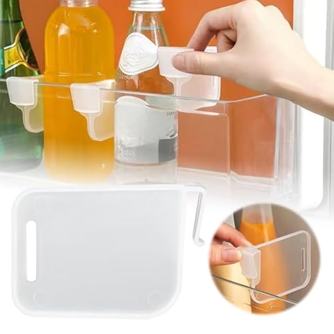 Adjustable Fridge Dividers (12 Pack) ¨C Space-Saving Freezer Organizer, Retractable PP Shelf Divider for Bottles & Cans, Easy-Install Refrigerator Storage Solution (12PC)
