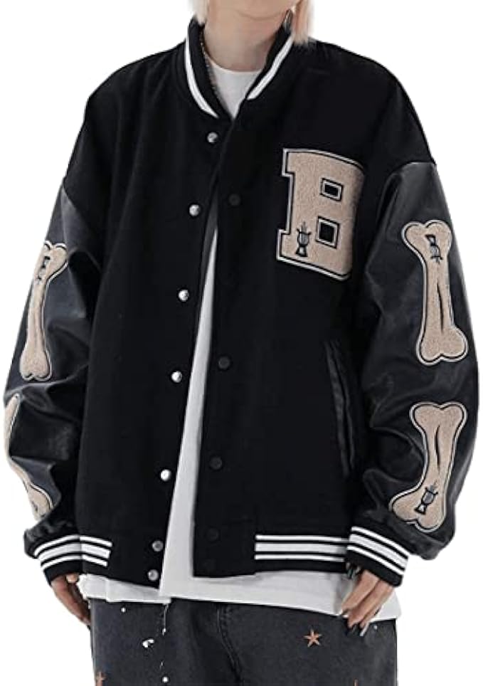 Aelfric Eden Men's Varsity Jacket Harajuku Vintage Graphic Baseball Jacket Unisex Coats Streetwear