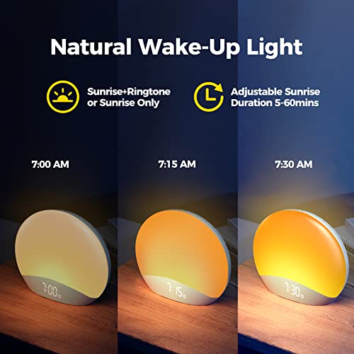 Reacher Sound Machine Sunrise Alarm Clock With Night Light, Wake Up Light, 26 Stereo Soothing Sounds, Dimmable Led Display, Bedside Reading Lamp, Sleep Timer, White Noise Machine For Baby, Bedroom #TOP2